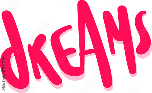 handwritten dreams vector illustration