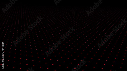 Abstract and technology dots red background loop. Dot pattern with halftone effect. abstract technology black background with digital dot animation.