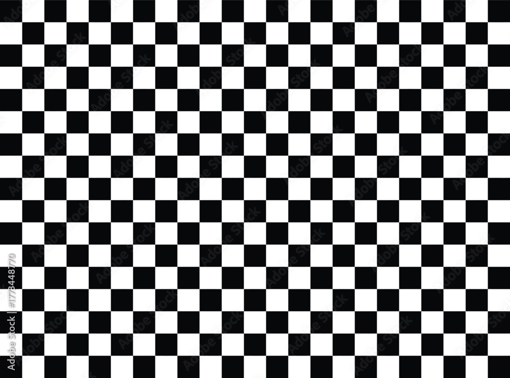 Fototapeta premium Black and White Checkerboard Pattern. Seamless Chessboard Background