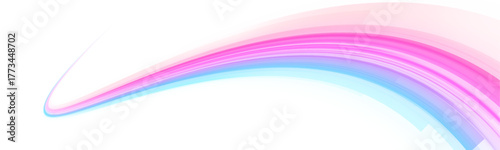 Neon swirls on a white background PNG. Acceleration speed motion on night road. Magic moving fast speed police lines.	