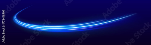 High tech lines, studio product, future cyberspace concept. Neon Color Blurred Motion On Speedway. Acceleration speed motion on night road.	