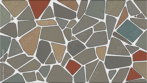 Stylized background illustration of a natural stone mosaic pattern with earthy colors