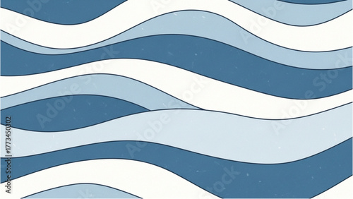 Abstract Blue and White Wavy Lines Creating a Dynamic and Soothing Pattern