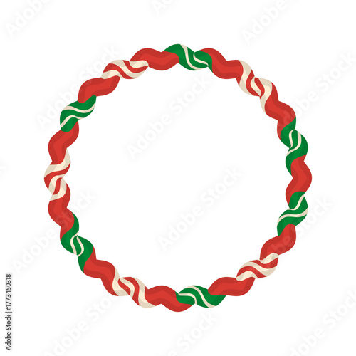 Candy Cane Circle Frame
