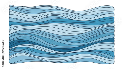 Blue Water Waves Illustration with Variations in Hue and Depth