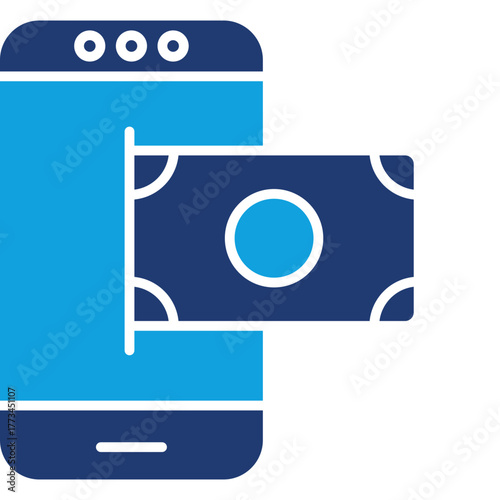 Online Payment Flat Blue Icon