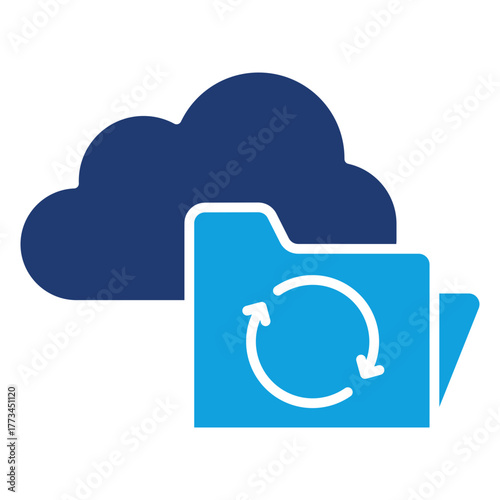 Data Recovery Flat Blue Icon