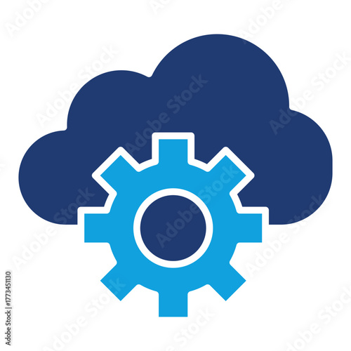 Cloud Service Flat Blue Icon