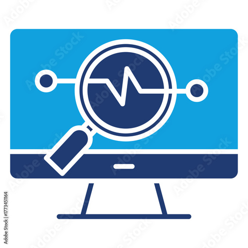 Service Monitoring Flat Blue Icon