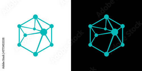 hexagon molecule. molecular logo
