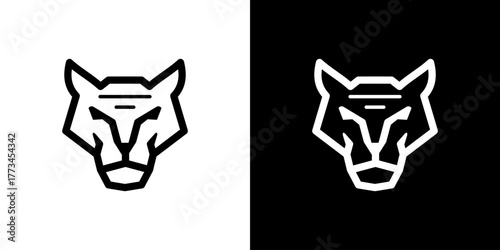 simple tiger logo design. Tiger abstract logo template. line art vector