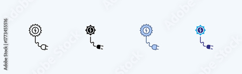 Solar Plug Multiple Cicon Illustration Vector