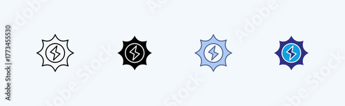 Solar Energy Multiple Cicon Illustration Vector