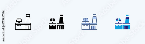 Factory Multiple Cicon Illustration Vector