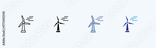 Windmill Multiple Cicon Illustration Vector
