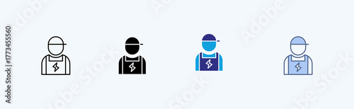 Technician Multiple Cicon Illustration Vector