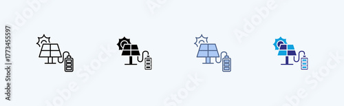 Solar Cell Multiple Cicon Illustration Vector