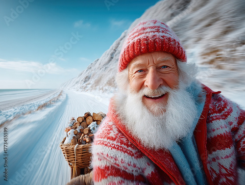 a Santa Claus Christmas sledge