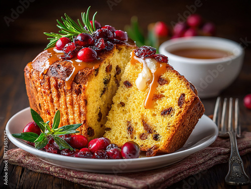 a slice of Christmas panettone