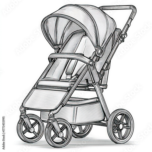 Stroller for Baby, coloring...