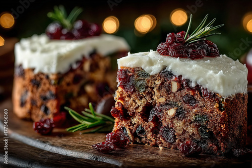 Christmas fruitcake with nu...