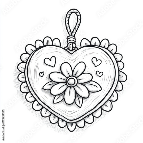 Heart Ornament, coloring pa...
