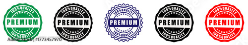 100 percent quality premium label vector, Premium badge stamp label vector, Premium certified stamp design vector, Quality seal vector for premium product, Trusted quality premium stamp vector