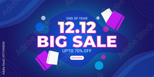 Vector illustration of 12 12 Sale social media template