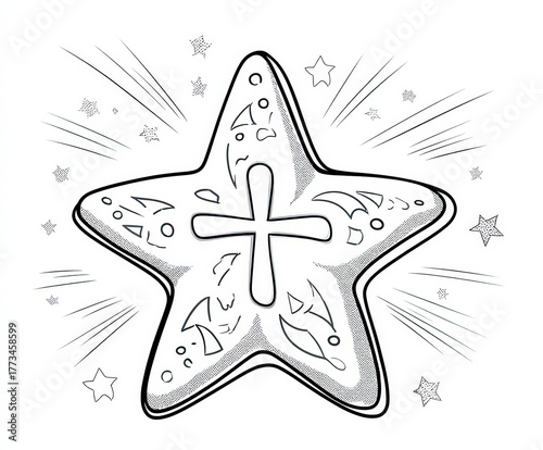 A star-shaped cookie with a...