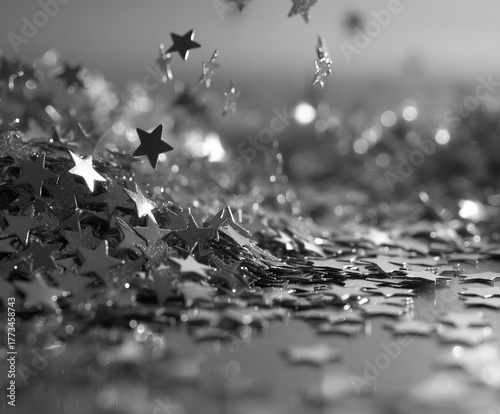 black and white stars isola...