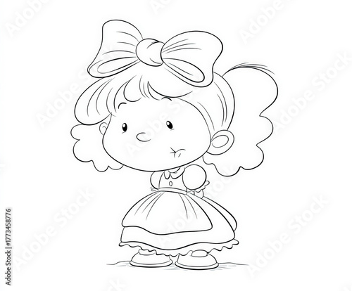 Girl with a big bow and a d...