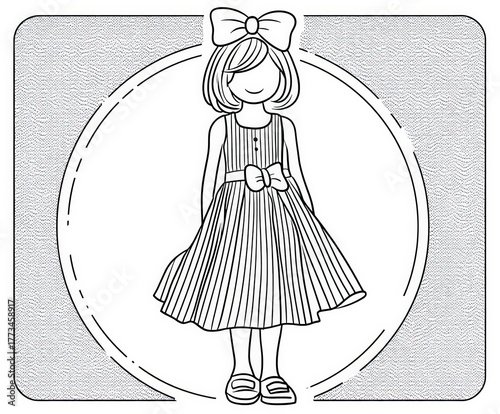 Girl with a big bow and a d...