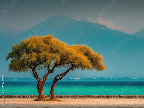 The jade-colored waters of ...