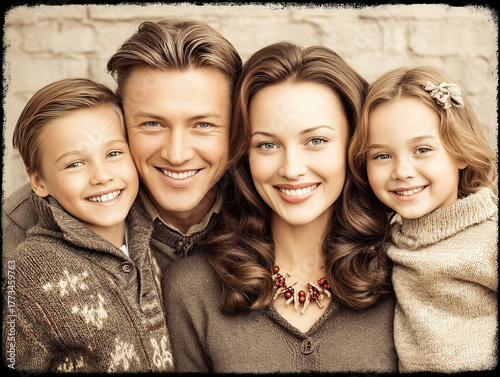 vintage Christmas family photo