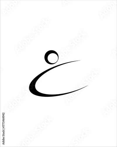 vector illustration of a human being in the shape of a crescent moon and the shape of the letter c