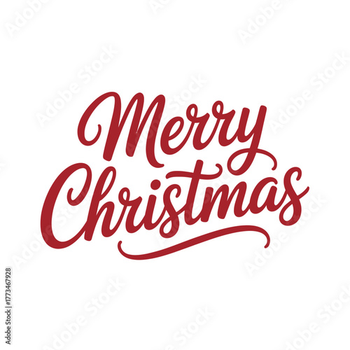 Decorative red text graphic that says Merry Christmas with a white background.