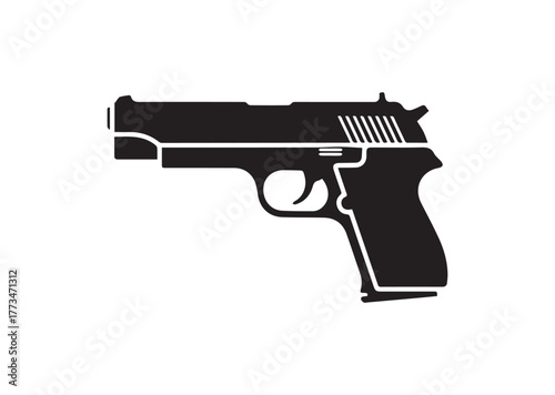 Pistol icon, Pistol silhouette vector