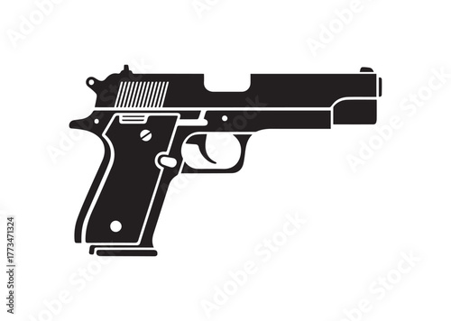 Pistol icon, Pistol silhouette vector