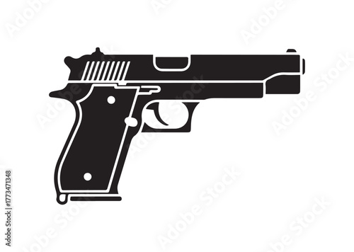 Pistol icon, Pistol silhouette vector