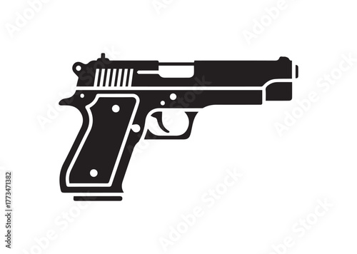 Pistol icon, Pistol silhouette vector