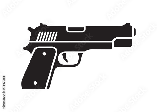 Pistol icon, Pistol silhouette vector