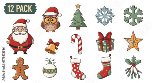 Christmas Icons A Festive Collection of Holiday Symbols and Decorations