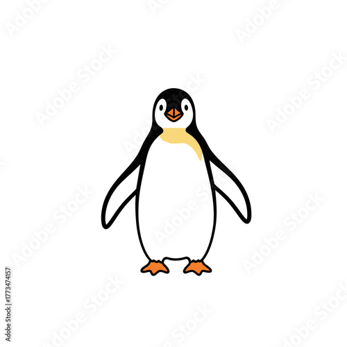 Cartoon penguin isolated