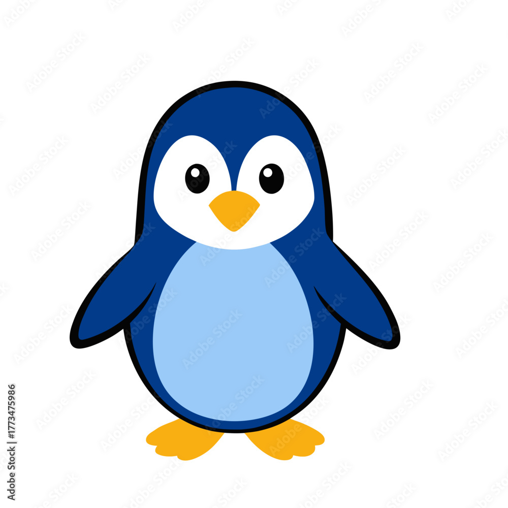 Obraz premium Adorable Penguin Cartoon Illustration For Kids Designs