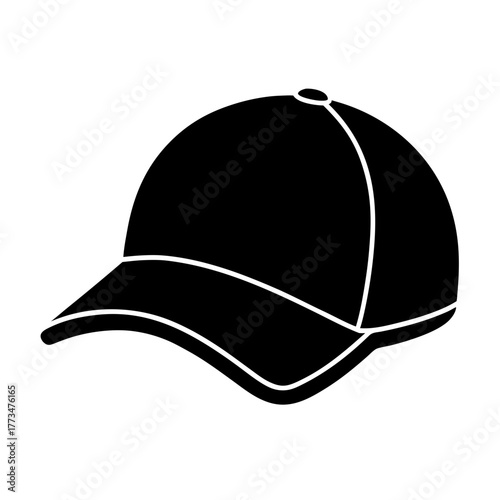 A classic baseball cap solid bla Vector illustration