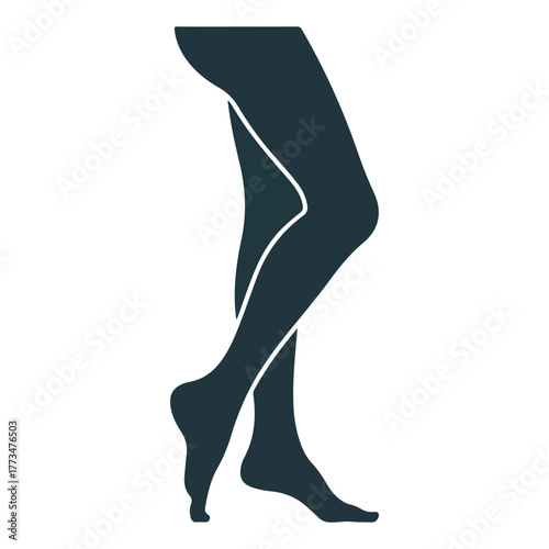 female legs in black stockings