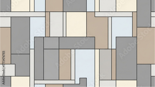 Abstract Geometric Pattern with Neutral Tones and Rectangular Shapes