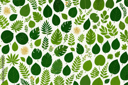 Seamless green leaf pattern filled with natural botanical shapes symbolizing freshness eco friendly lifestyle and pure organic design for modern environmental themes