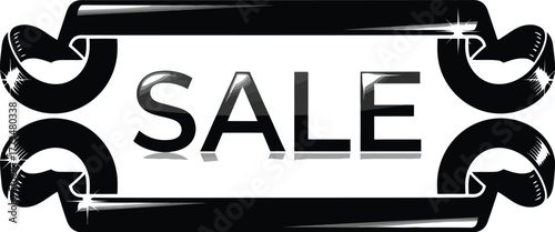 Limited time sale banner with elegant black ribbon design for promotional marketing campaigns online now high-quality editable EPS vector file
