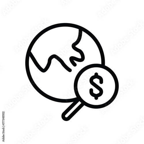 Global world economic analysis outline icon vector design good for web or mobile app
